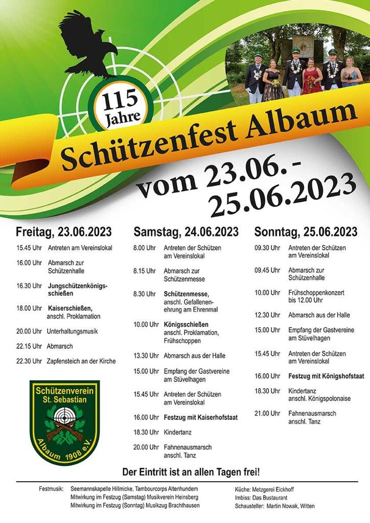 Schützenfest Albaum Plakat 2023